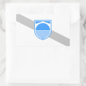 4つ星の国旗 長方形シール (バッグ)