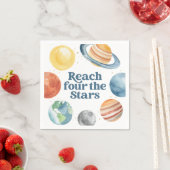 4つ星の宇宙に到達4歳の誕生日 スタンダードカクテルナプキン (インサイチュ)