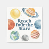 4つ星の宇宙に到達4歳の誕生日 スタンダードカクテルナプキン (正面)