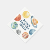 4つ星の宇宙に到達4歳の誕生日 スタンダードカクテルナプキン (角)