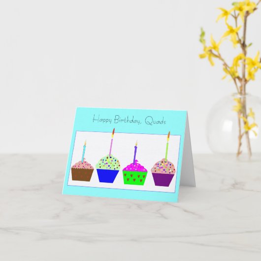 4つ組誕生日カード カード (黄色い花)