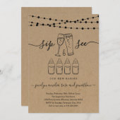 4つ組Sip & See Bubbles & Brews 招待状 (正面/裏面)