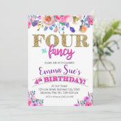 4と女ファンシーの子フローラ4th誕生日 招待状 (スタンド正面)