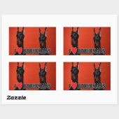 4のシート – I Love Doberman Stickers 長方形シール (シート)