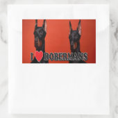 4のシート – I Love Doberman Stickers 長方形シール (バッグ)