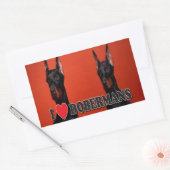 4のシート – I Love Doberman Stickers 長方形シール (封筒)