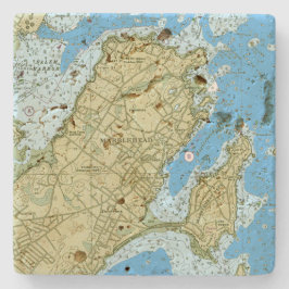 4のトラバーチン石コースターセット ストーンコースター