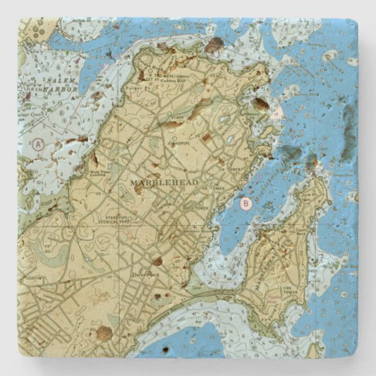 4のトラバーチン石コースターセット ストーンコースター (正面)