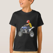 4の側面のプロフィールの乗馬のクォードのバイクATV Tシャツ (正面)