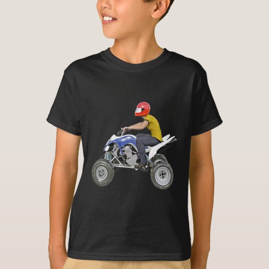 4の側面のプロフィールの乗馬のクォードのバイクATV Tシャツ (正面)