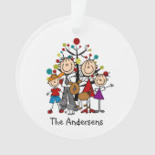 4の棒の姿の系列、猫犬のアクリルのオーナメント オーナメント (正面)