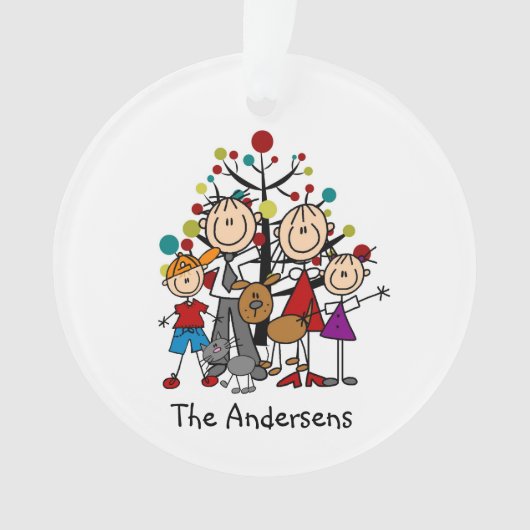 4の棒の姿の系列、猫犬のアクリルのオーナメント オーナメント (正面)