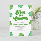 4はチャームグリーンクローバー4th誕生日パーティー 招待状 (スタンド正面)