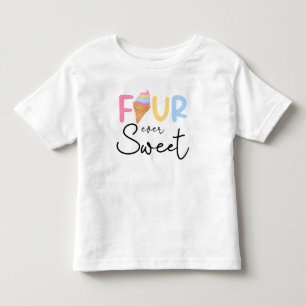 4は甘いアイスクリーム夏の第4の誕生日 トドラーTシャツ