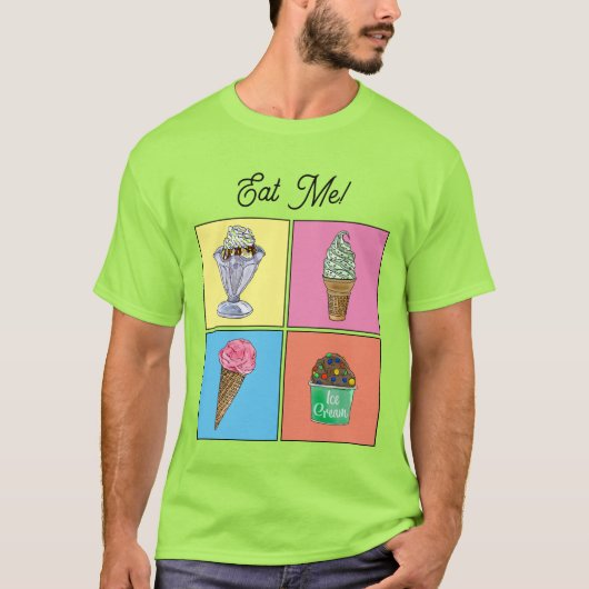 4アイスパーソナライズされたクリームTシャツ Tシャツ (正面)