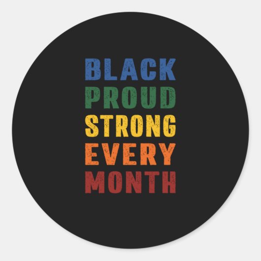 4アフリカ系アメリカ人ブラック強誇りを持った黒ヒストル ラウンドシール (正面)