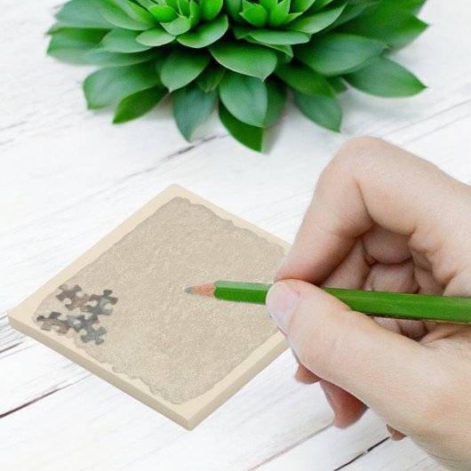 4アース素朴トーンパズルピース下部コーナー ポストイット