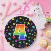 4イベント: はっきりした,おもしろい, カラフル Rainbow 4 ペーパープレート (パーティー)