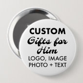 4インチ丸ボタンピンバッジカスタムギフト 缶バッジ (正面&裏面)