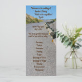 4インチX 9.25インチ結婚式 プログラム両側文字 プログラム (スタンド正面)