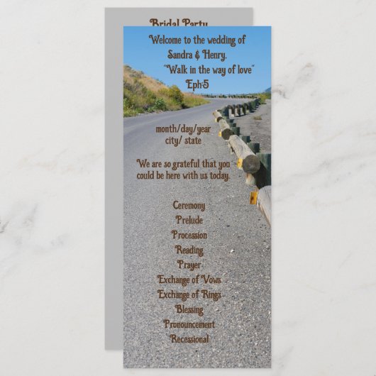 4インチX 9.25インチ結婚式 プログラム両側文字 プログラム (正面/裏面)