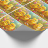 4イースターチキン&フラワーコレクション ラッピングペーパー (角)