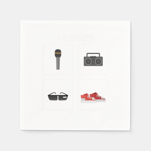 4エレメントヒップホップヒップスター スタンダードカクテルナプキン (正面)