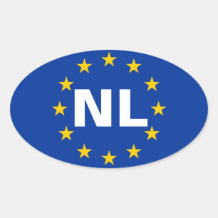 4オランダ"NL " 楕円形シール