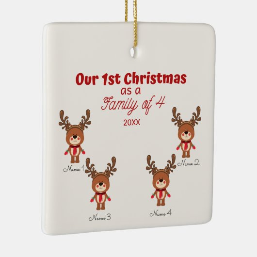 4オーナメントの家族としての最初のクリスマス セラミックオーナメント (右)