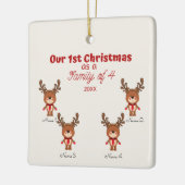 4オーナメントの家族としての最初のクリスマス セラミックオーナメント (左)