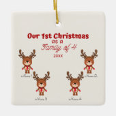 4オーナメントの家族としての最初のクリスマス セラミックオーナメント (正面)