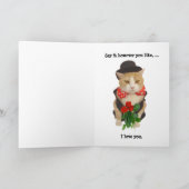 4カおもしろい国語で猫と子猫を愛するバレンタイン シーズンカード (内部)