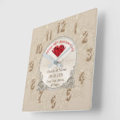 4カスタマイズ十結婚周年記念時計 スクエア壁時計 (傾斜)