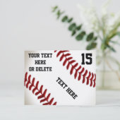 4カスタムつの文字箱を持つ野球はがき ポストカード (スタンド正面)