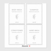 4カスタムビニール防水バスルームのラベルのセット シール (シート)