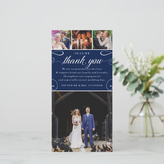 4カスタムフォト結婚カラーお礼フォトカード サンキューカード (スタンド正面)