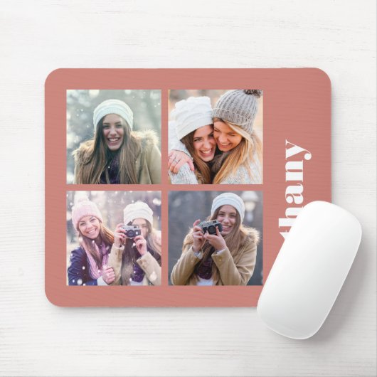 4カスタム写真チュンキーモノグラムテラコッタ マウスパッド (マウス)