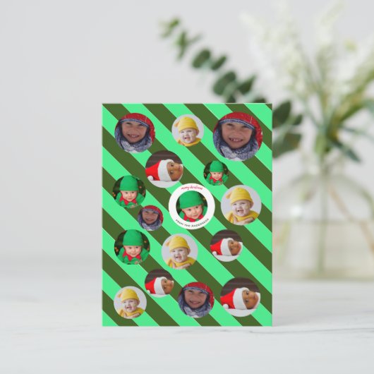 4カスタム写真🎄フェスティバルクリスマス シーズンポストカード (スタンド正面)