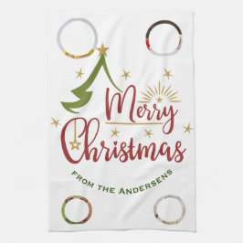 4カスタム写真🎄ホリデーギフト キッチンタオル