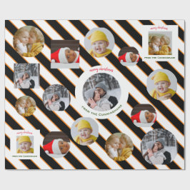 4カスタム写真🎄ホリデークリスマスプレゼント ラッピングペーパー