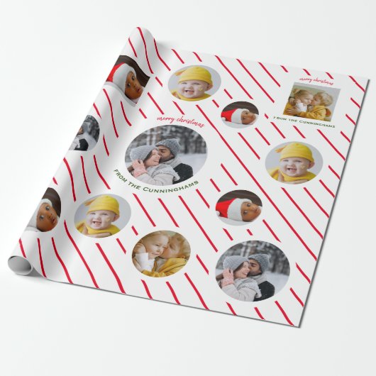 4カスタム写真🎄ホリデークリスマスプレゼント ラッピングペーパー (アンロールド)