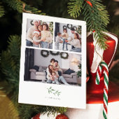 4カスタム枚フォトハッピーホリデーフローラフレームカード 招待状