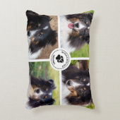 4カスタム枚ペット写真コラージュテンプレート&文字 アクセントクッション (正面(垂直))