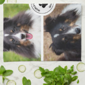 4カスタム枚ペット写真コラージュテンプレート&文字 キッチンタオル (折り畳み)