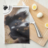 4カスタム枚ペット写真コラージュテンプレート&文字 キッチンタオル (四つ折り)