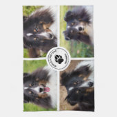 4カスタム枚ペット写真コラージュテンプレート&文字 キッチンタオル (縦)