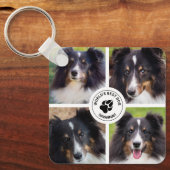 4カスタム枚ペット写真コラージュテンプレート&文字 キーホルダー (正面)