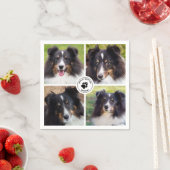 4カスタム枚ペット写真コラージュテンプレート&文字 スタンダードカクテルナプキン (インサイチュ)