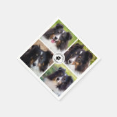 4カスタム枚ペット写真コラージュテンプレート&文字 スタンダードカクテルナプキン (角)