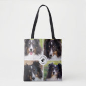 4カスタム枚ペット写真コラージュテンプレート&文字 トートバッグ (正面)